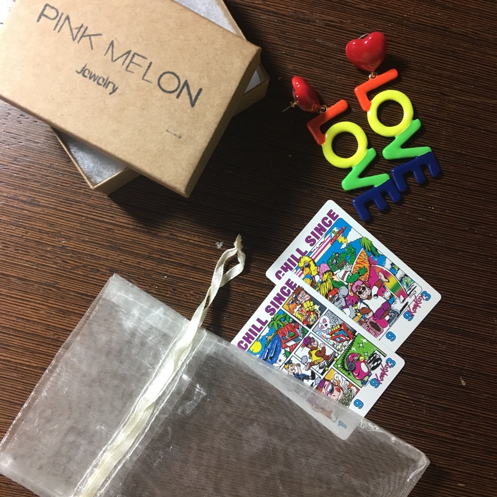 Earrings from baublebqr and stickers